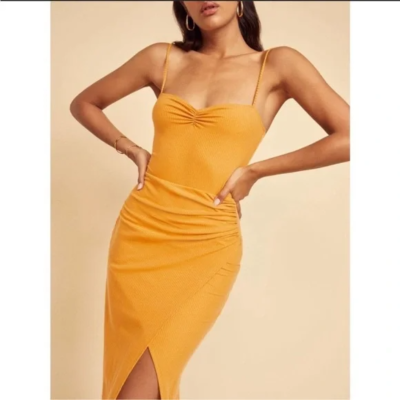 Reformation Formosa Knit Dress in Ochre Size S | eBay