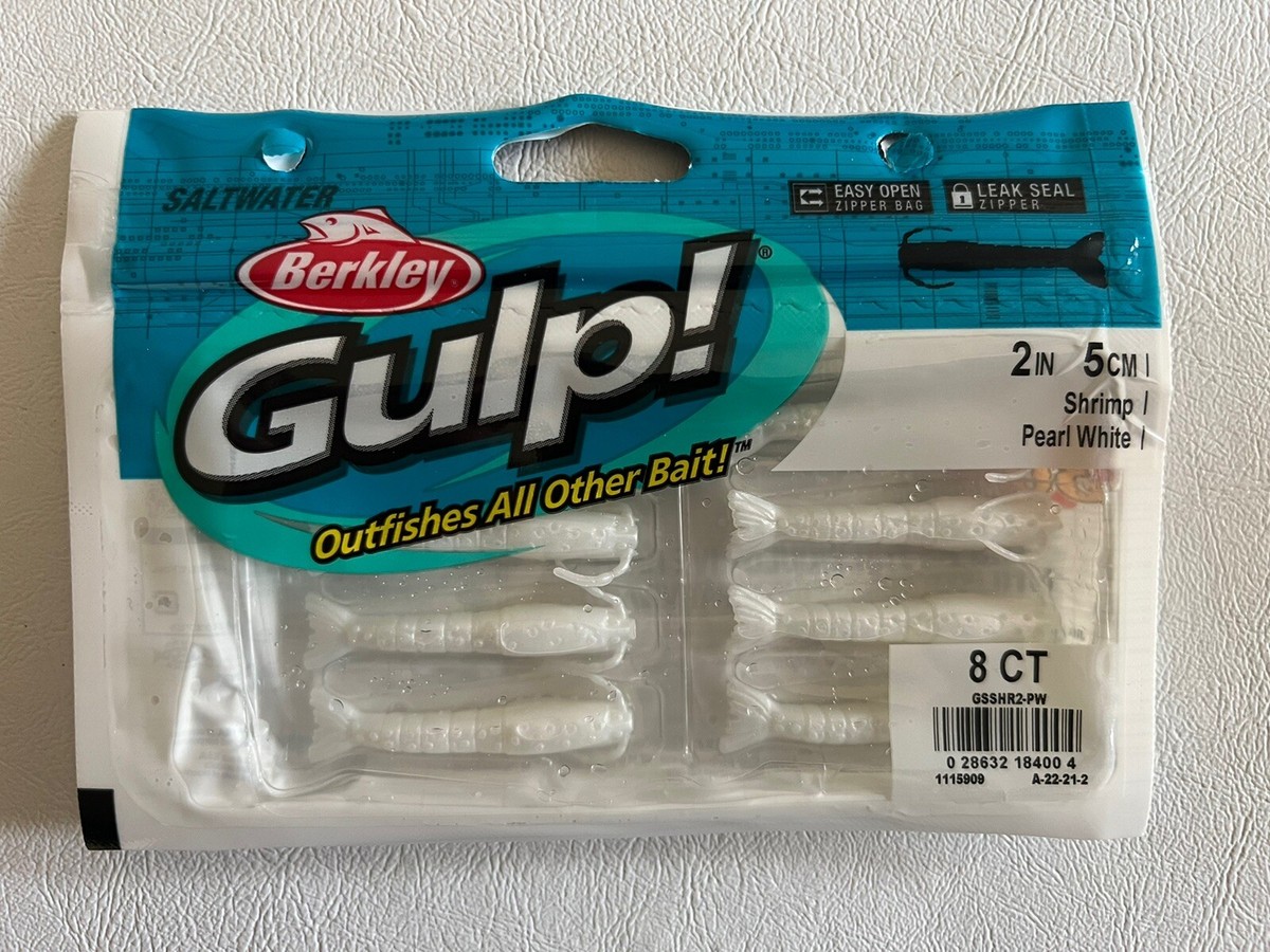 Berkley Gulp Saltwater Shrimp 2 Inch Pearl White Pack of 8 1115909