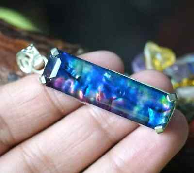 52.30 CT Natural Ammolite Pendant 925 Solid Silver ''Certified'' Loose SG Gemstone