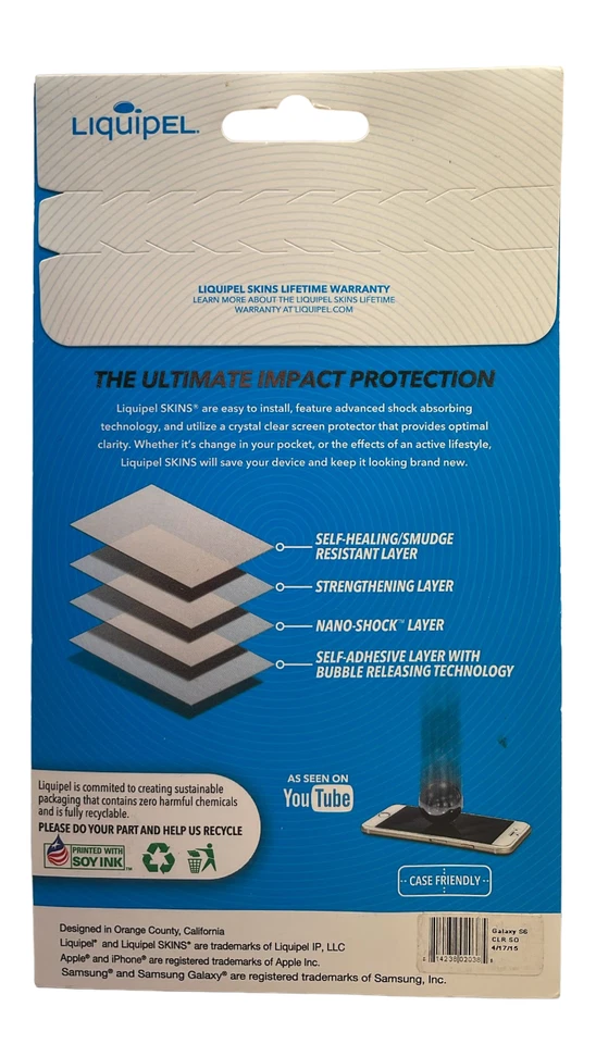 Protector Pantalla LIQUIPEL SKINS para Samsung Galaxy S6, Transparente Foto 3 de 3