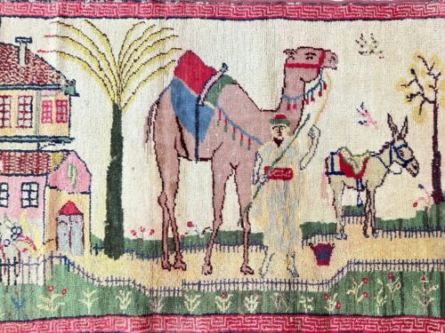 3x5 Beige WOOL RUG NEW ORIENTAL HANDMADE carpet HAND-KNOTTED camel human tribal - Picture 1 of 10