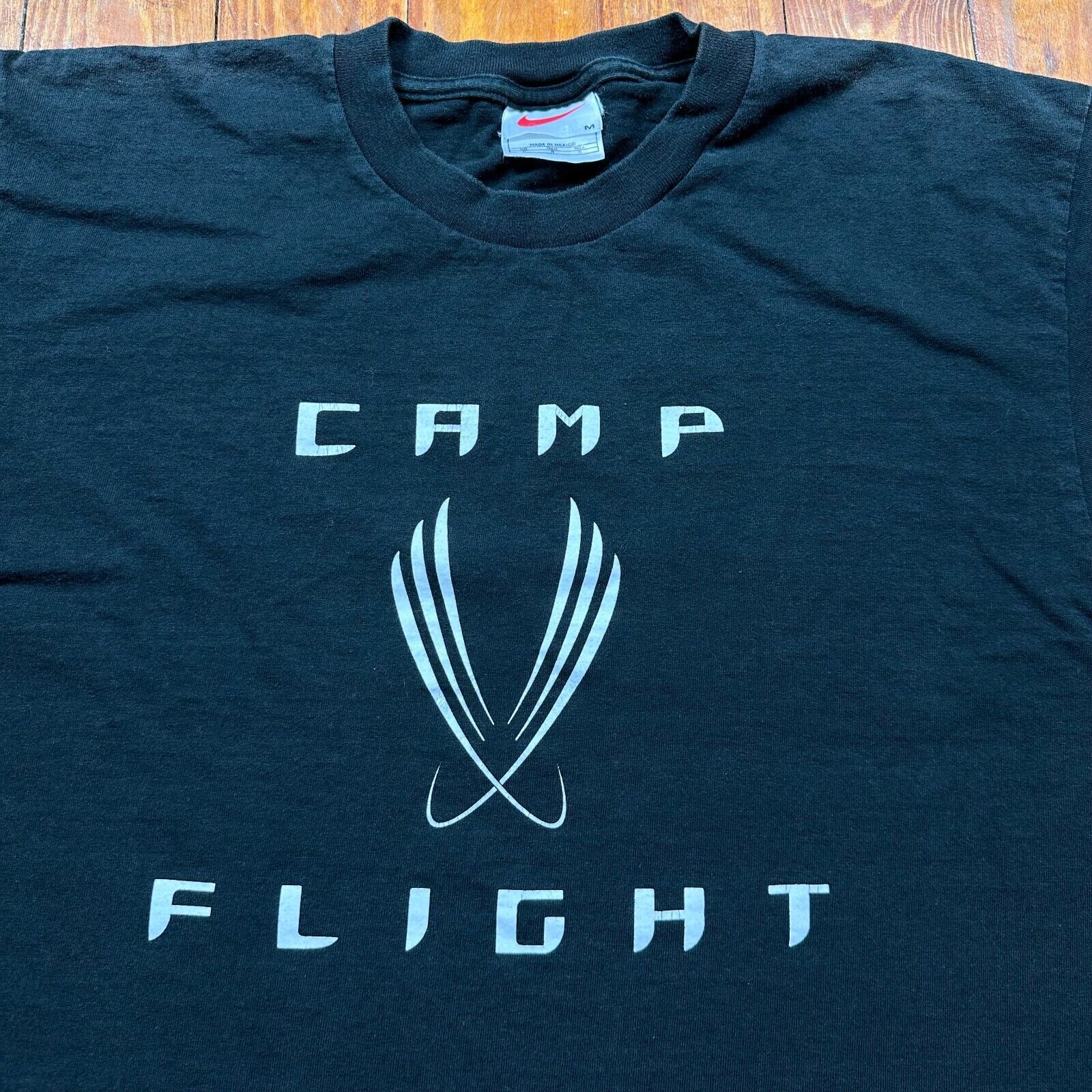 Vintage Nike Shirt Adult Medium Camp Flight Black… - image 2