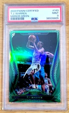 MIRROR GREEN SSP 5/5 PSA 9 MINT 2020 T.J. WARREN PANINI CERTIFIED #143 G4761
