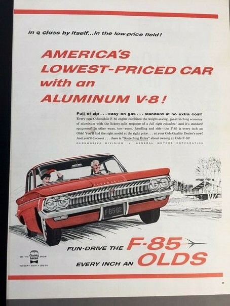 1962 Oldsmobile F-85 Vintage Original Advertisement 11x14 Print