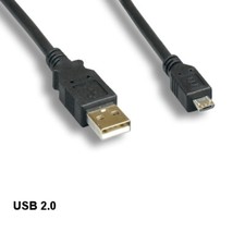 KNTK 3ft USB 2.0 Type A to Micro B Cable Digital Camera Phone PDA MP3 PS4 Black