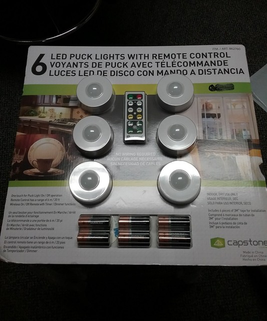6 LED Puck Lights With Remote Control eBay