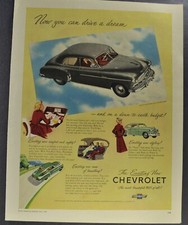 1949 Chevrolet Styleline Deluxe Sedan Print Ad Excellent Original 49 1949 Chevrolet Styleline Deluxe Sedan Print Ad Excellent Original 49
