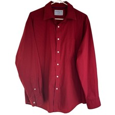 CROFT BARROW Men  s Dress Shirt, Made In Indonesia, Size Large