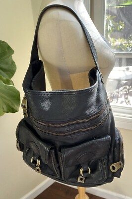 MARC by MARC JACOBS black Leather hobo bag with gold buckles  display picture 1