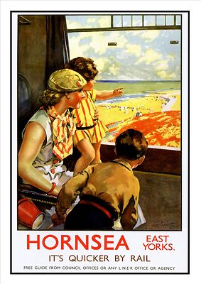 Hornsea Eisenbahn Vintage Retro Oldschool altes Poster guter Preis