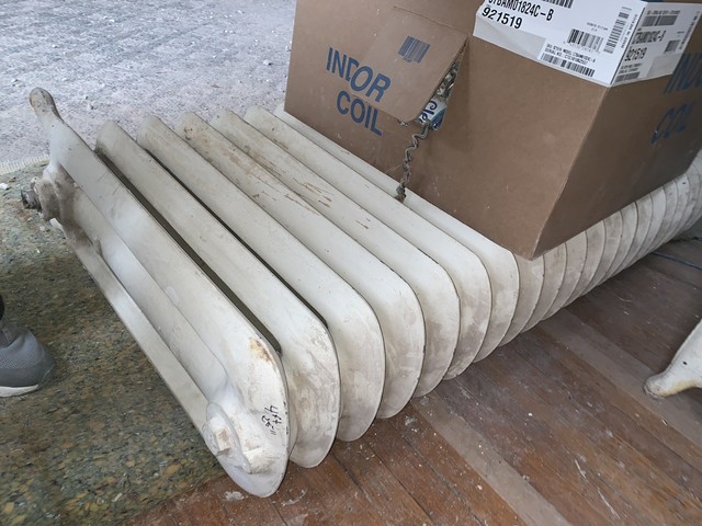 6 Cast Iron Steam Radiators Various Sizes Used