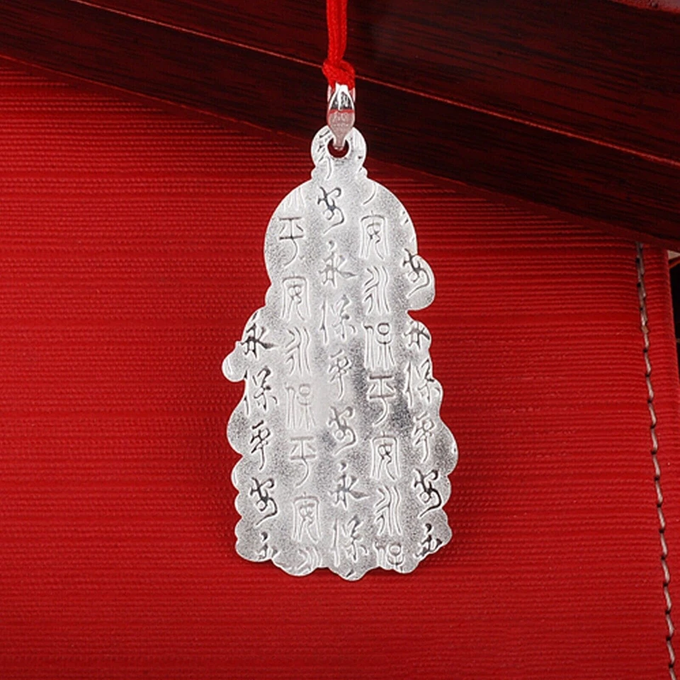 Pure 999 Fine Silver Bless Lucky Men Women Solid Big Belly Buddha Pendant 8.6g - Image 4 of 4