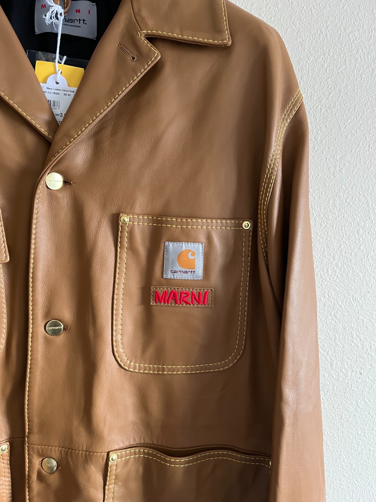 Marni Carhartt WIP Leather Chore Jacket and Single Knee Pants - NEW image 5