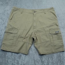 Wrangler Outdoor Hiking Trail Cargo Shorts Men's W42 Relaxed Flat-Front Beige