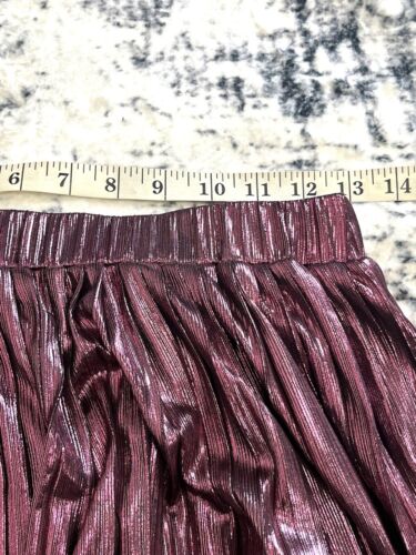 Nasty Gal Skirt Purple Shimmer Metallic Pleated Flare Midi Party Cocktail 10 M - Picture 9 of 10