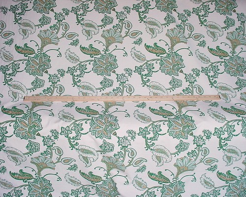23-1/2Y LAURA & KIRAN 0932 AJANTA SLATE PALM HAND PRINT COTTON UPHOLSTERY FABRIC - Picture 2 of 4