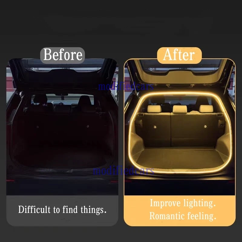 Tira de luz LED ambiente maletero trasero coche Tesla modelo Y modelo X Foto 3 de 4