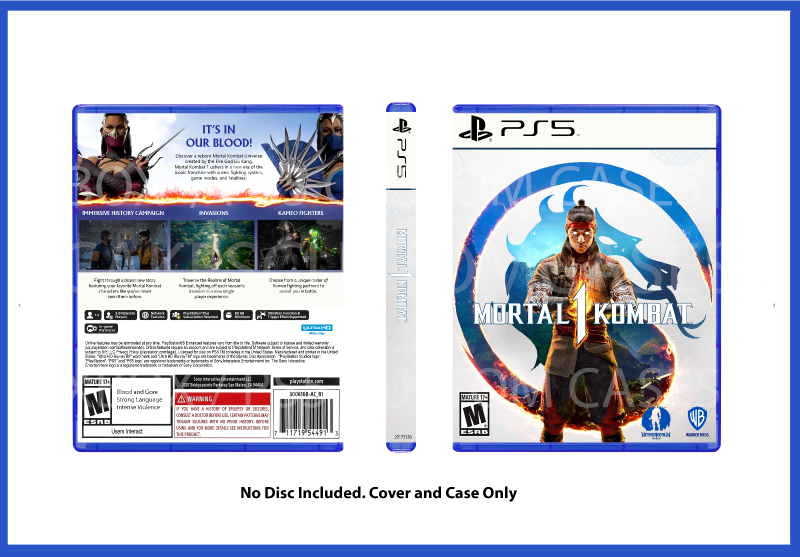 CUSTM REPLACEMENT CASE NO DISC God of War Ragnarok NO DISC PS4 PS5