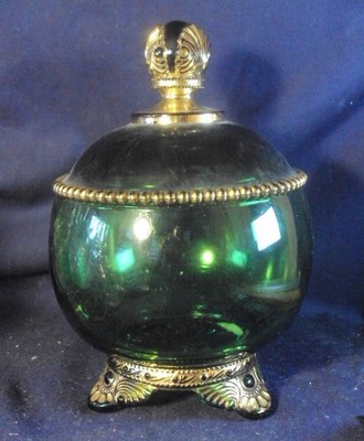Covered Sugar Colorado emerald green gilt gold US Glass  P3