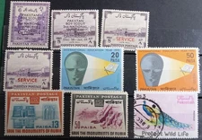 PAKISTAN - 1958 - N115 - 1970 - N365 - N366 - 1964 - N180 - N181 -1983-N495-USED