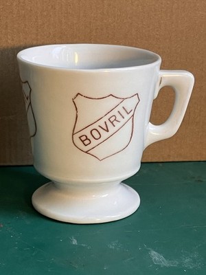 ANTIKER KERAMIKBECHER MIT FUSS 1940/50er JAHRE ''BOVRIL''