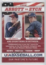 2009 USABaseballcom Promo Jim Abbott Tony Zych (Abbott photo color) #JATZ 0a1