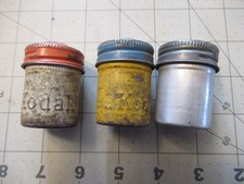 Lot of 3 Vintage Kodak Metal 35mm Film Canisters empty 
