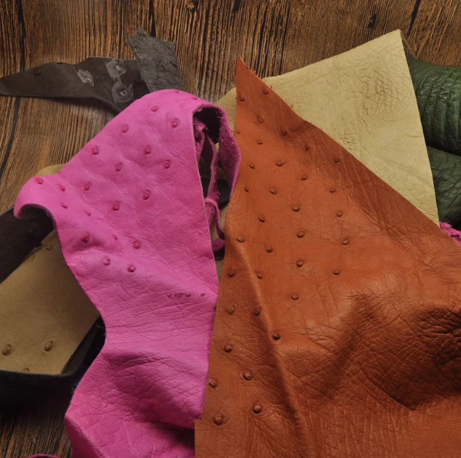 500 g de cuero para cuello de avestruz piel cuero multicolor avestruz hágalo usted mismo material artesanal Foto 2 de 4