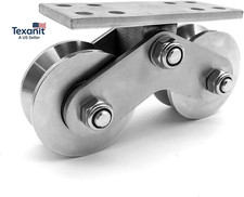 Sliding Gate Casters Groove Wheel Heavy Duty Rigid Caster Double Pulley Silent D