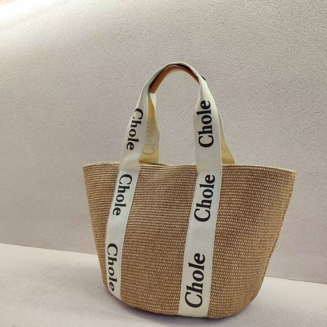 Nuevo Bolso de Playa de Paja Tejido de Moda para Mujer Verano Cesta de Ratán Bolso de Vacaciones 2025