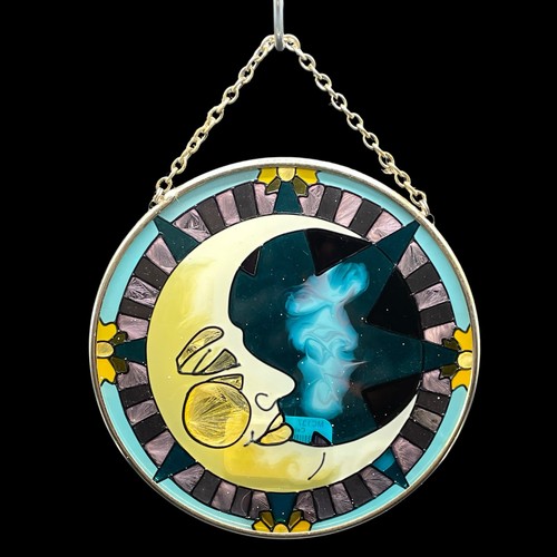 2006 Joan Baker Celestial Moon Suncatcher Handpainted MC137