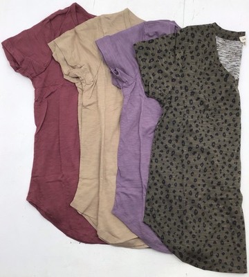 Urban Diction Women s 4 Pack T-Shirt Set In Purple, Sage, Green, Leopard Size S