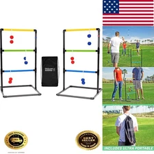 Classic Ladder Toss Game Set - 6 Kid-Friendly Rubber Bolos & Case Included