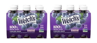 Pack of 12 Welch s 100% Concord Grape Juice, 10 fl oz Portable Bottles...