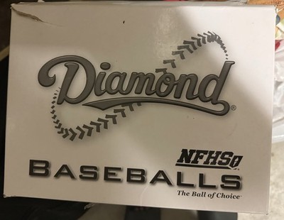 Diamond D1-HS NFHS 9 in Raised Seam Leather Baseballs White/Red 2 Dozen (24)