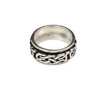 925 Sterling Silver Spinner Ring Celtic Knot Fidget Spinning Wedding Band Unisex