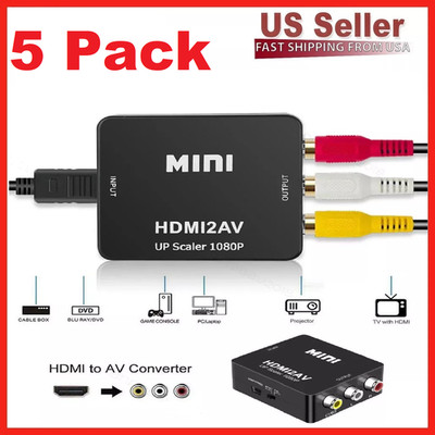 HDMI To RCA AV Adapter Converter Cable CVBS 3RCA 1080P Composite Video Audio LOT