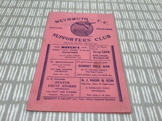Weymouth v Poole Town 1949/50 Western League Division 1 12th April 1950