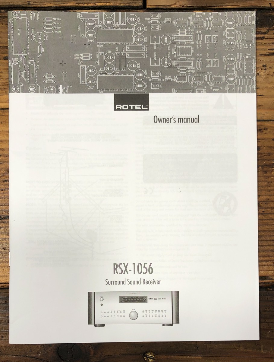 Rotel RSX-1056 Surround Receiver Owners / User Manual *Original*
