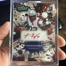 Treveyon Henderson 1/1 Splat Wild Card Rookie Auto Red White Blue Lazer. rookie card picture
