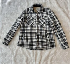 Sage Collective Women's Small Jacket --Sherpa Lined Fleece, Plaid Flannel