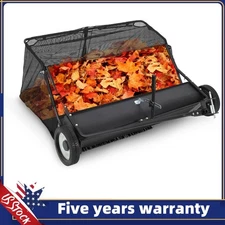 42 in Lawn Sweeper Tow Behind Pull Behind Yard Sweeper 21 cu. ft Large Hopper