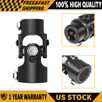 New 1'' 48 Spline X 3/4'' DD Black Steering Shaft U Joint Coupler Steering Column