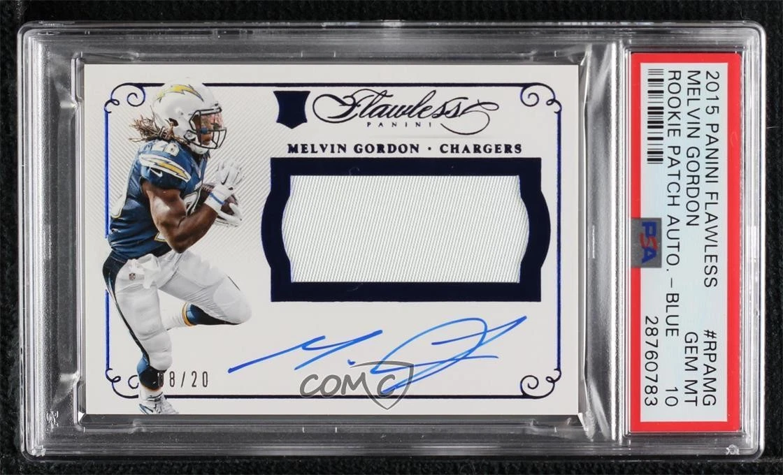 Melvin Gordon Panini Flawless Rookie Patch Autographs #RPAMG Blue