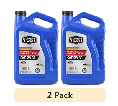 (2 pack) Super Tech High Mileage Full Synthetic SAE 5W-30 Motor Oil, 5 Quarts