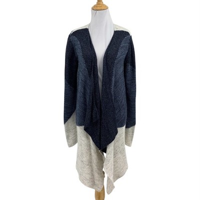 Desigual Cardigan Womens M Medium White Storm Equilibrium Long Sleeve Open Knit