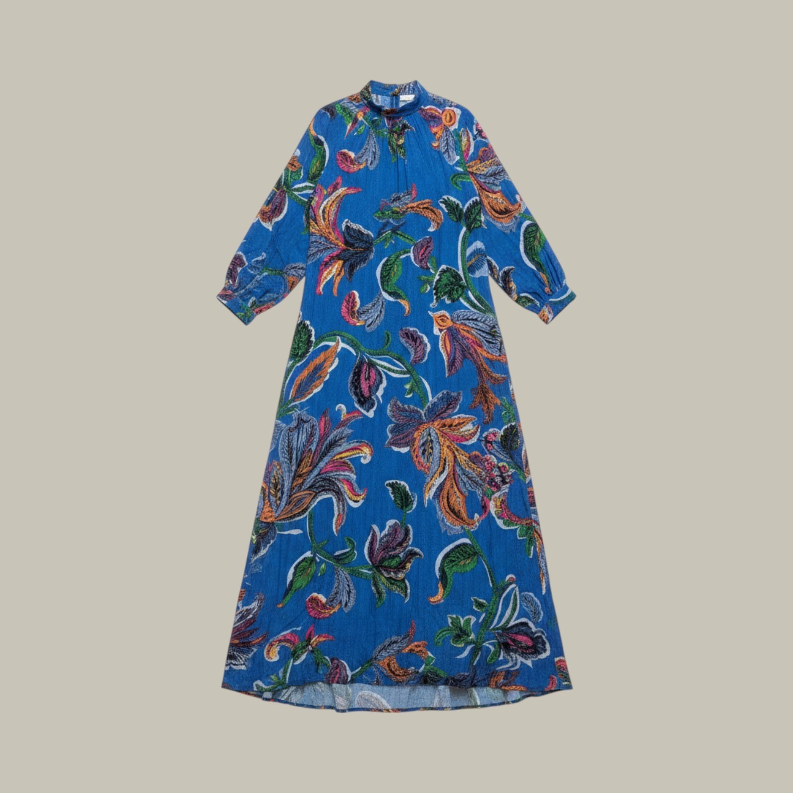 Maeve Anthropologie MAXI Dress Womens XS Blue Floral Tropical Boho Flowy