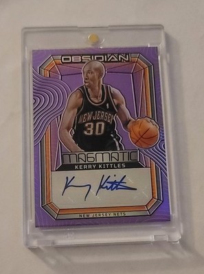 Kerry Kittles 23-24 Panini Obsidian Magmatic Electric Etch Purple Auto #/49