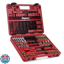 Reywoo 49 PC Thread Chaser Set, Metric and SAE Thread Restorer Tool with 22 T