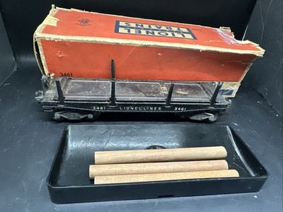 Lionel Lines 3461 Automatic Log Lumber Car O O27 Gauge w/ Dump Bin Original Box